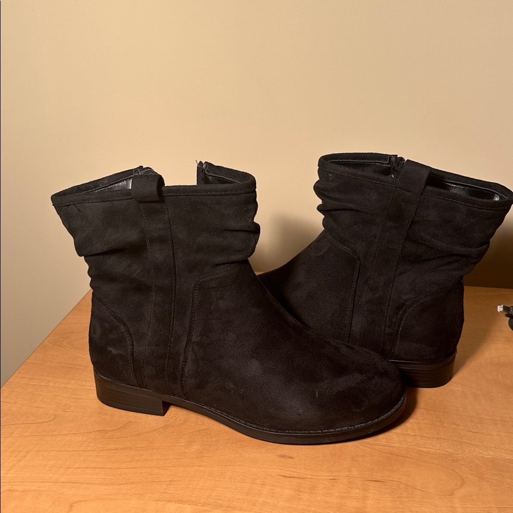 Penningtons Black Suede-ish Ankle Boots